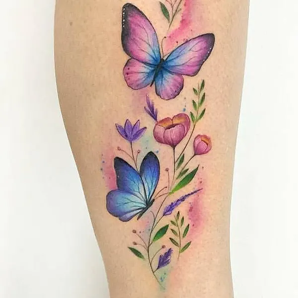 tatuagem feminina de aquarela 6