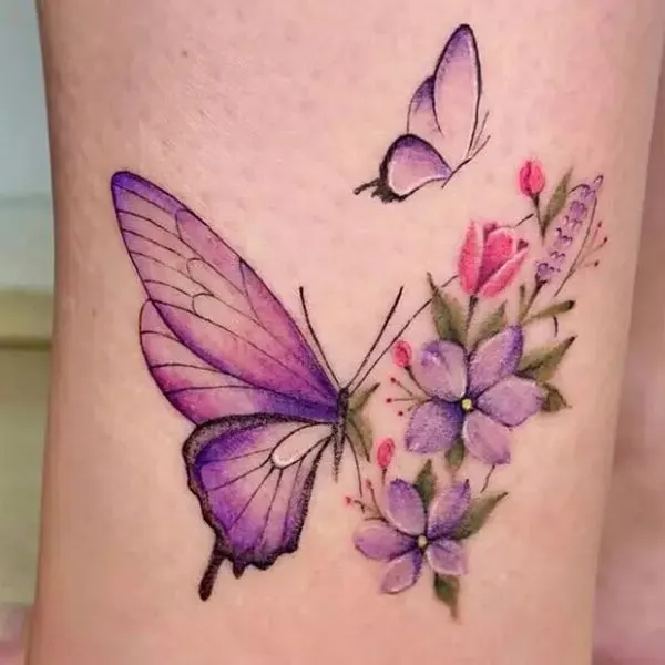 tatuagem feminina de aquarela 18