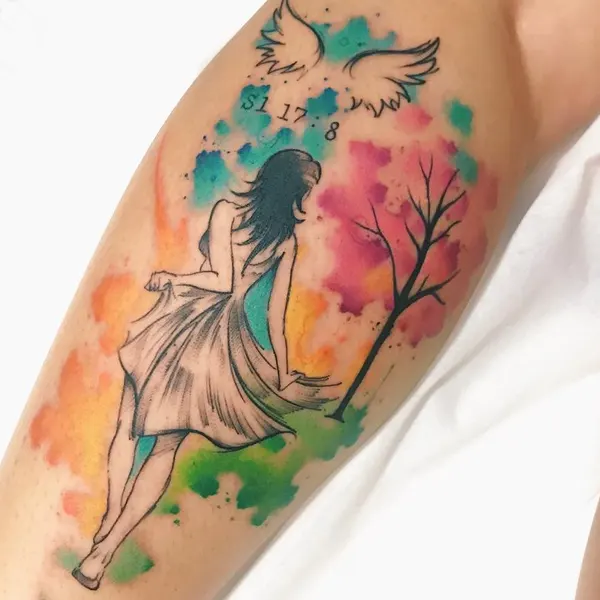 tatuagem feminina de aquarela 20
