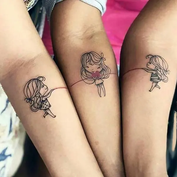 Tatuagem para 3 amigas