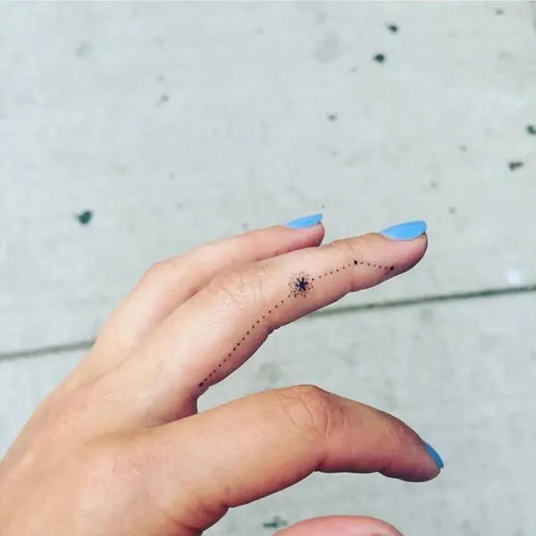 Tatuagem do signo de Áries no dedo