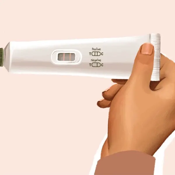 teste de gravidez com pasta de dente
