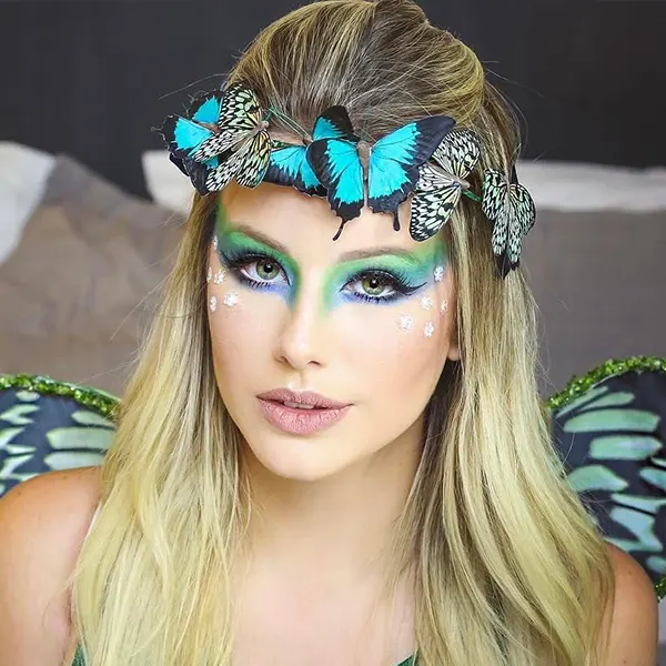 maquiagem de borboleta e fantasia para carnaval