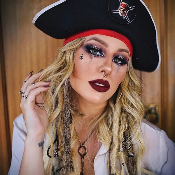 maquiagem de pirata de carnaval