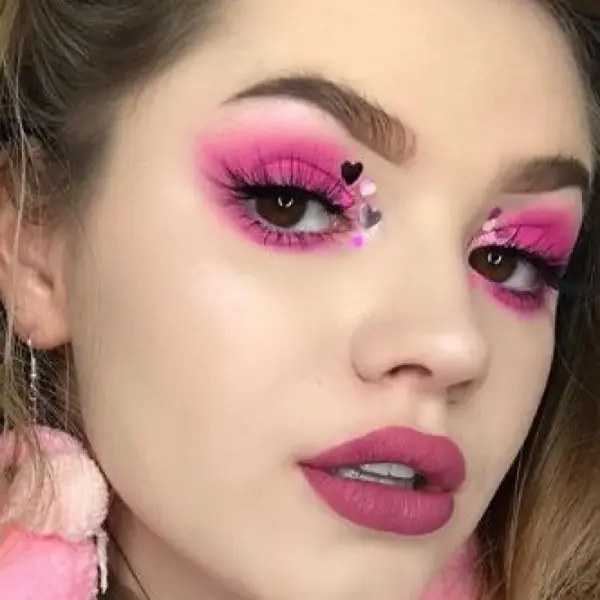 maquiagem de carnaval rosa